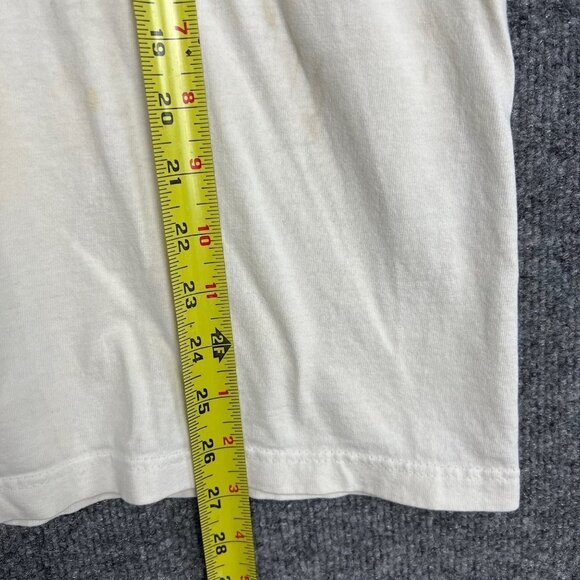 Vintage Hanes Fila White CrewNeck T-shirt Single Stitch Made in USA Size L - Picture 9 of 10